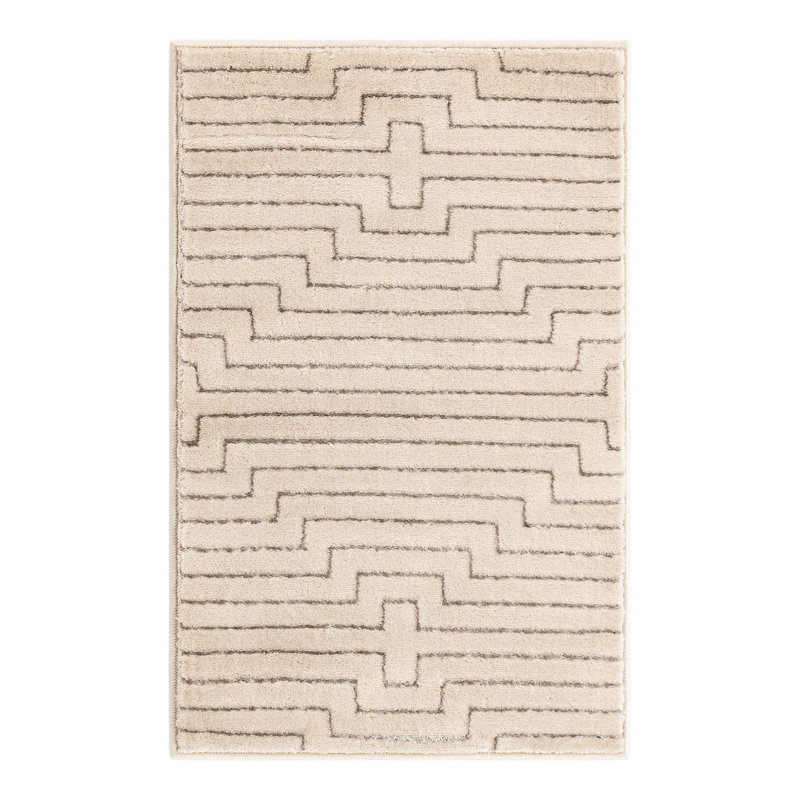 Tapis blanc et argent Latitude Run® Mirage Novica, Rectangle 2 pi x 3 pi 1 po