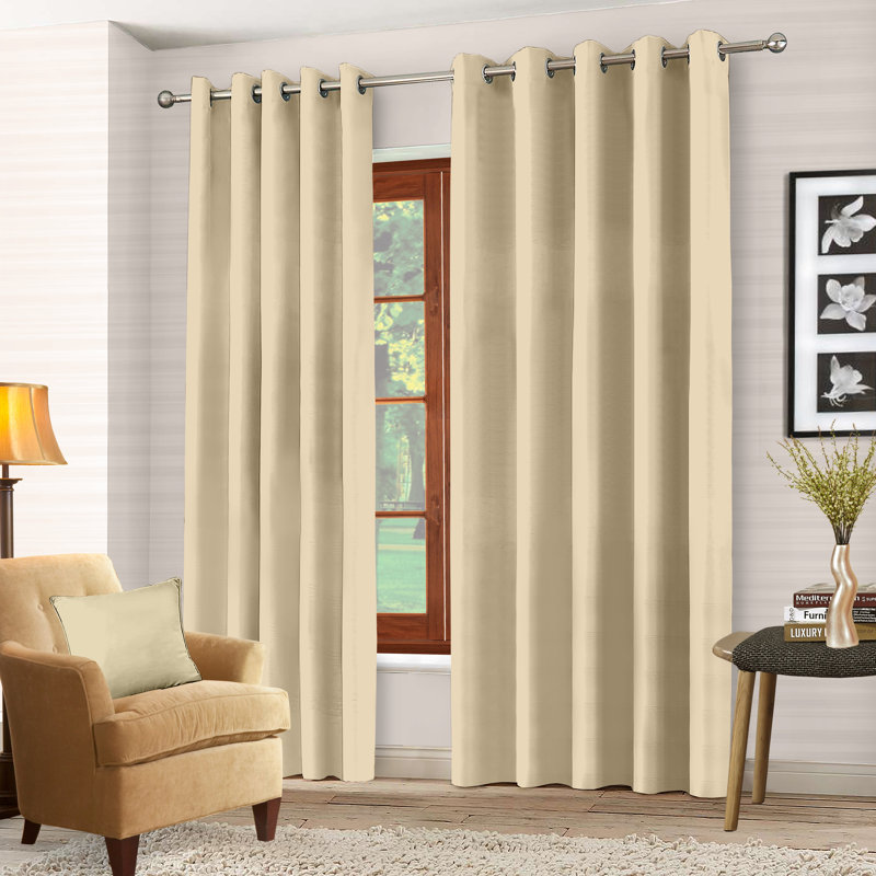 Essie Blackout Curtain Pair, Cream, 85 W x 229 D cm