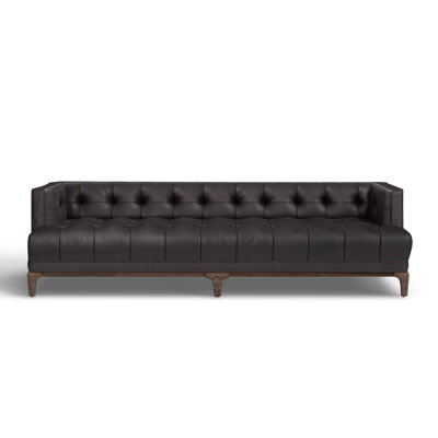 Oden 91.25"" Genuine Leather Tuxedo Arm Sofa -  Joss & Main, STSS2223 39938136