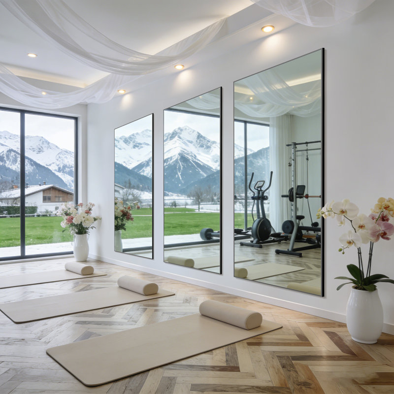 Extra Large Metal Framed Mirror, Floor Standing Full Length Mirror for Bedroom, Living Room or Home Gym, Matte Black