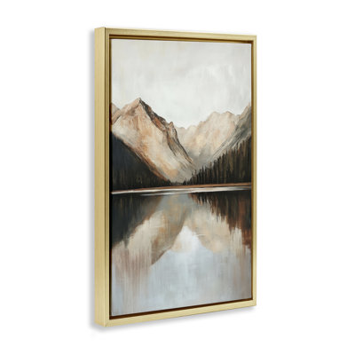 Cadre flottant Rustic Mountain Reflecting Lake, design par Petal Prints Design