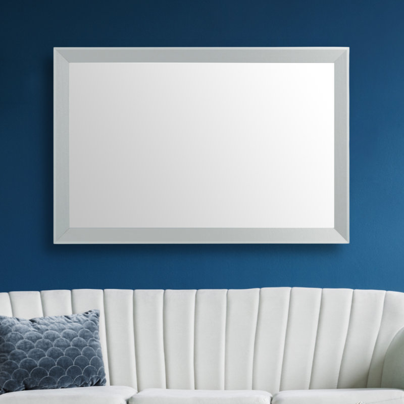Larue Wood Framed Mirror with Safety Backing for Bathroom / Vanity Mirror, 22" x 30", Chrome