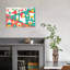 Jolly Christmas Elements Abstract Contemporary Christmas Tree Winter Landscape Wall Art Print 1 Piece Wrapped Canvas Wall Art-1426364094