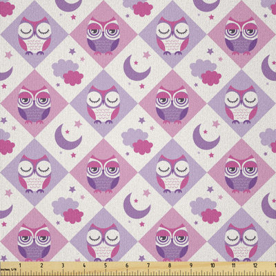 Daidrian Half-Moon Stars Clouds Night Time Goodnight Fabric