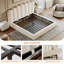 Upholstered Platform Bed with Wave Headboard-129514386-129514389
