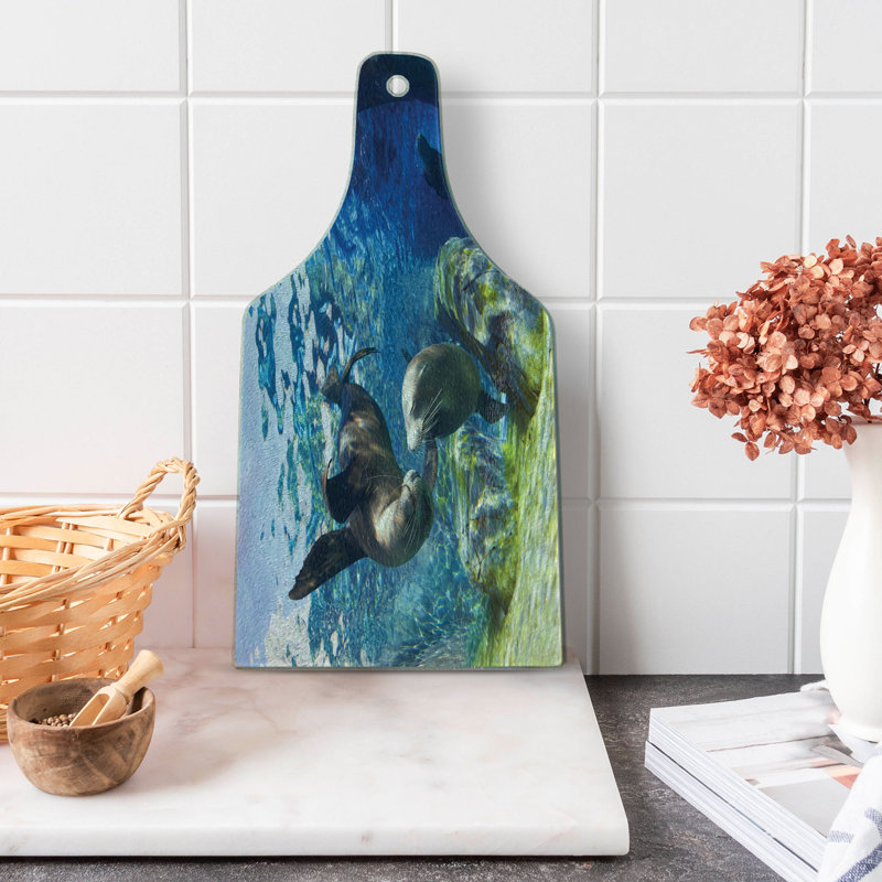 Planche à découper en verre trempé sous l'eau Ambesonne