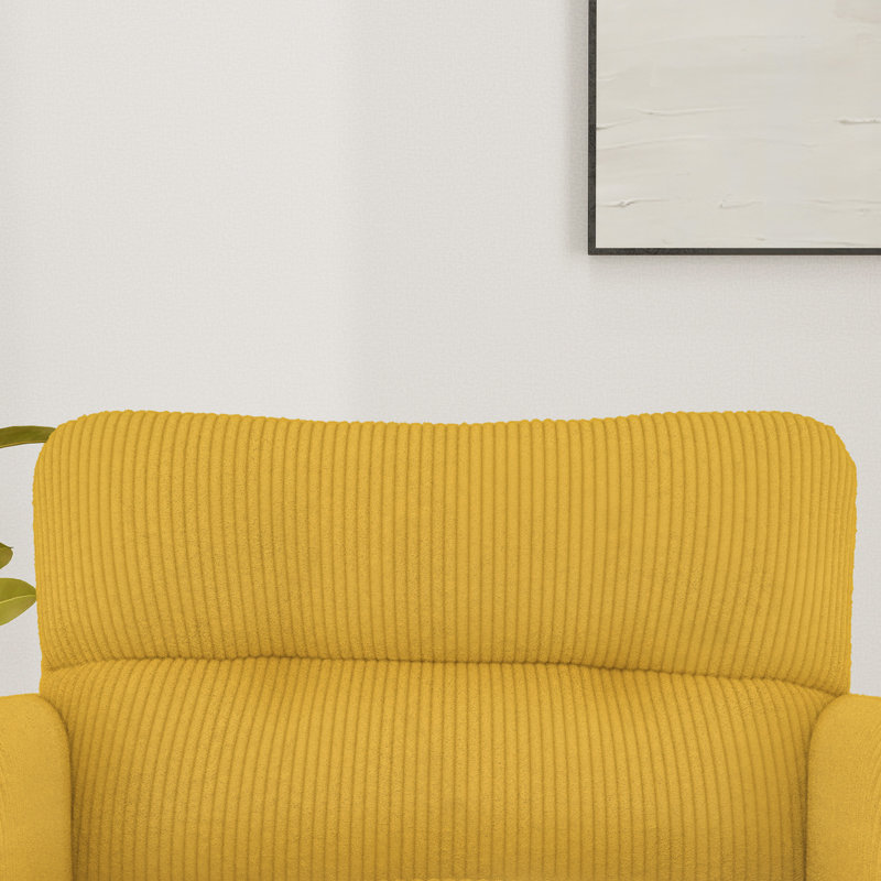 Fauteuil rembourré avec repose-pieds, Jaune