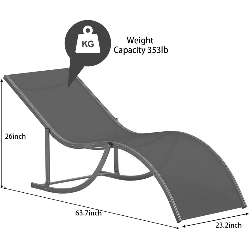 Patio Chaise Lounge Outdoor Set of 2 with S-Shaped Ergonomics, PVC-coated polyester Fabric, Aluminum Pool Chaise Lounges for Pool, Garden, Beach, and Backyard - All-Weather Design