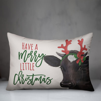  Reindeer Cow Rectangular Throw Cushion
