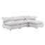 Canapé modulaire en lin ivoire avec repose-pieds 4 pièces Naveen