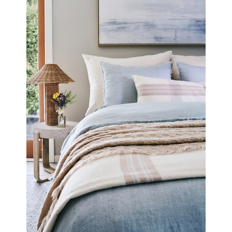 Hunter Linen Duvet Cover, Queen Duvet Cover, Light Blue