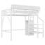 Structure de lit mezzanine en métal avec garde-robe, tablettes de rangement-1695504411