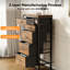 Commode 5 tiroirs avec support à chaussures et penderie, grande commode en tissu sans station de charge et lumières DEL pour la chambre à coucher, le placard, le vestibule-1104224030