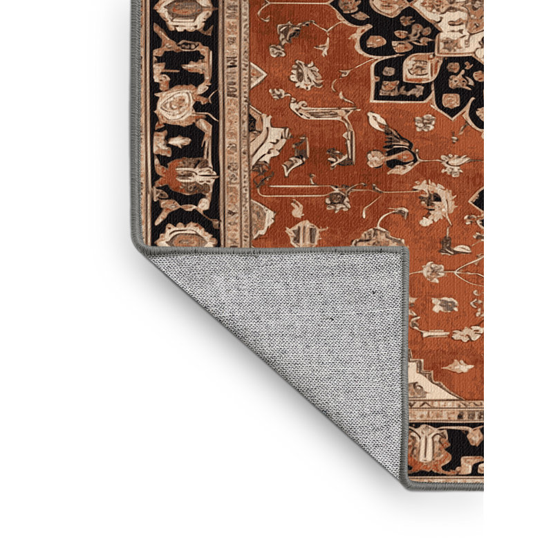 Tapis brun lavable à la machine, Carré 4 pi