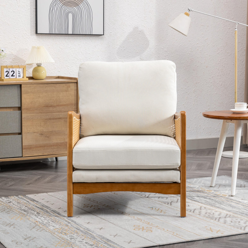 Fauteuil Breit, Velours beige