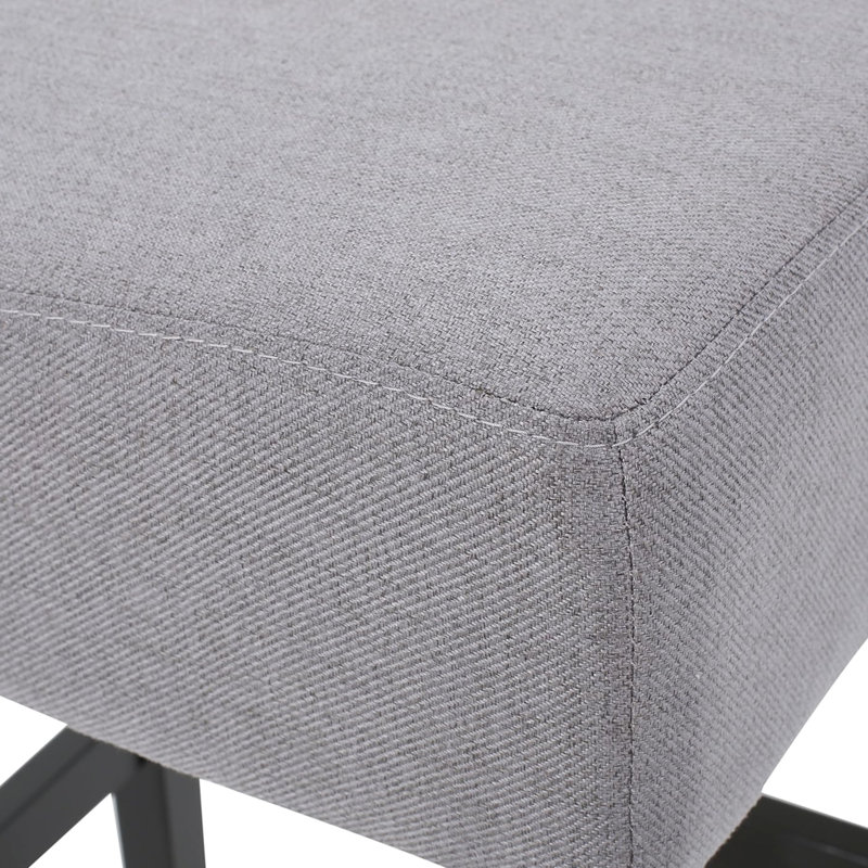 Kd Backless Counter Stools  2 Pcs , Grey. Cozy Fabric Seat Component, Wood Construction. Elevates Home . 15"D X 18.13"W 25.75"H Smooth Trait,
