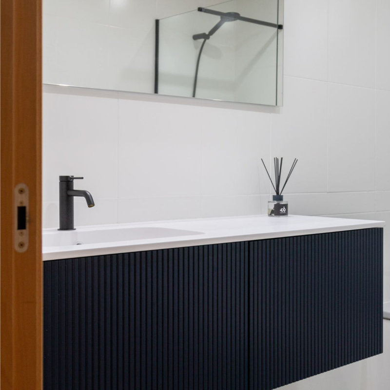Aleemah 48'' Double Bathroom Vanity with Ceramic Top, White