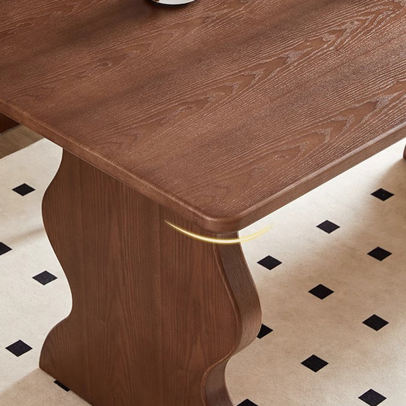 Retro Simple Design Rectangular Dining Table Set, 29.52"H x 55.11"L x 31.49"W