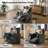37.5 Inch Modern Swivel Glider Recliner With Footrest And Adjustable Backrest,Soft Plush Corduroy Fabric-805118835
