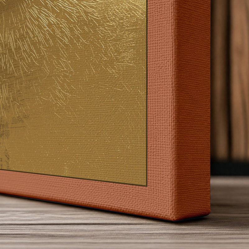 Rabbit in Profile Boho - Wrapped Canvas, 36x24 - 91.4 x 61.0 cm, Terracotta Border