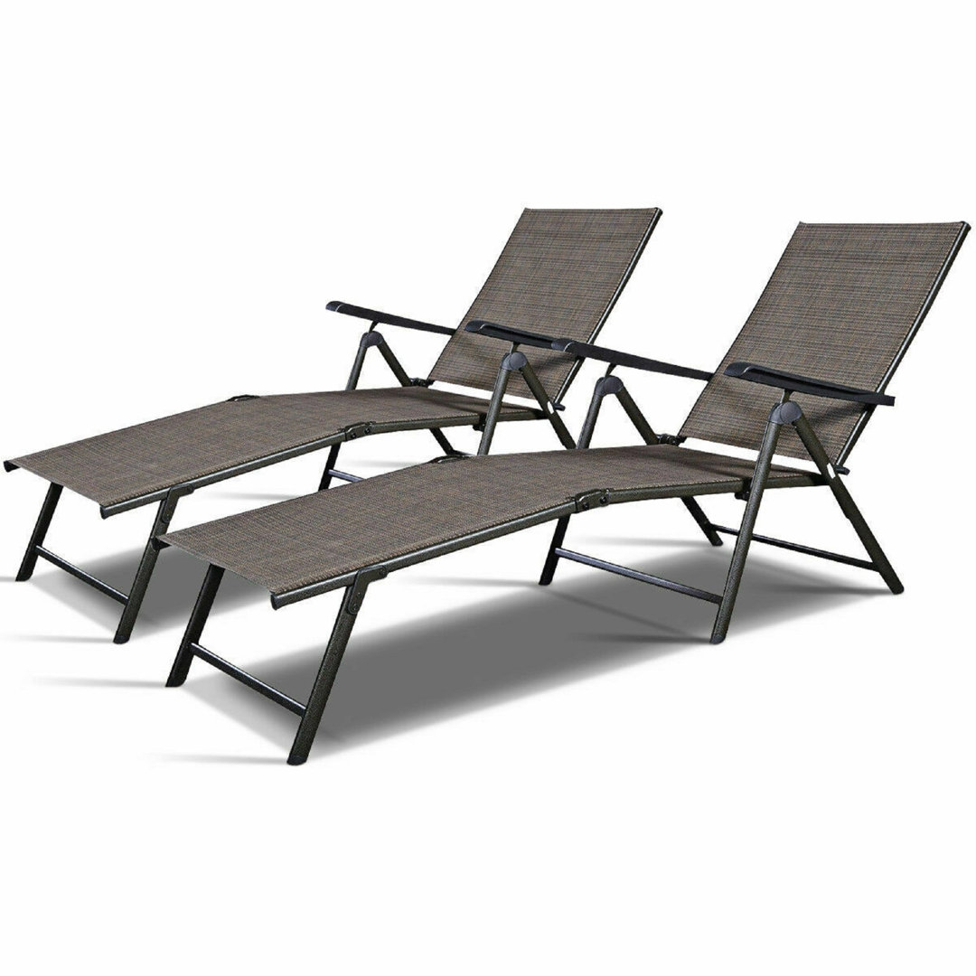 Hudsonville Outdoor Metal Chaise Lounge (Set of 2) Rosecliff Heights