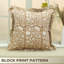 Fabdivine Handmade Floral Cotton Block Print 14X36 Inch Frill Pillow Cover, Throw Decor, Brown-106744492