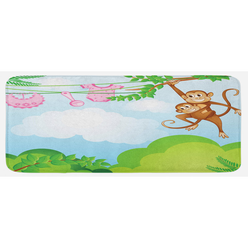 Tapis de cuisine Monkey Swinging With The Kid