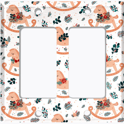 Patterned 2 - Gang Toggle Light Switch Standard Wall Plate