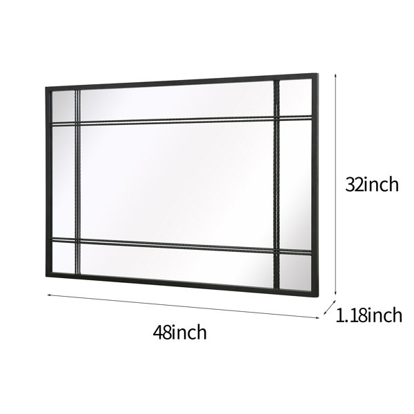 Latitude Run® Rectangle Metal Wall mirror, Window Pane Mirror - Wayfair ...