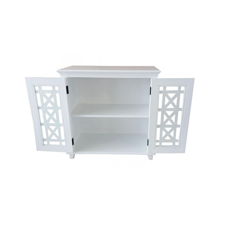 Armoire en bois massif avec porte et tablette en verre Leroy