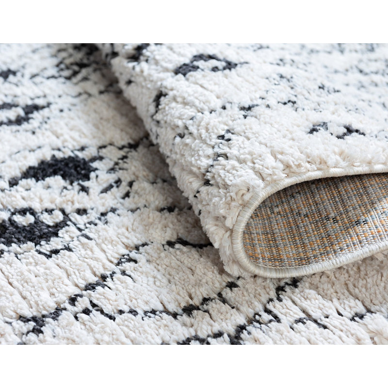 Tapis abstrait beige / noir Victorville, Rectangle 2 pi 2 po x 3 pi