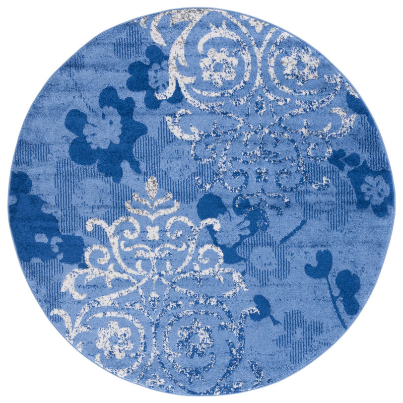 Tapis damassé Alonie Performance, Rond 6 pi