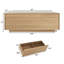 Table basse moderne carrée avec 2 tiroirs, grande table centrale carrée, table basse en bois pour le salon-148553219-152937838