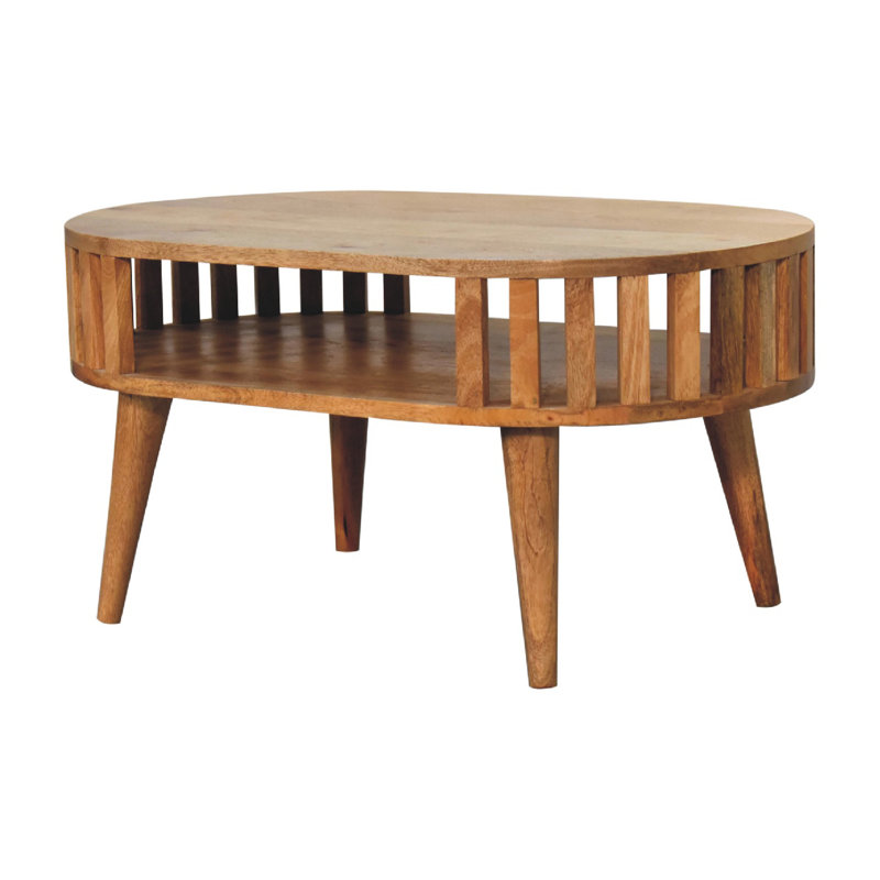 Kishan Solid Wood Lift Top Sled Coffee Table, Oak