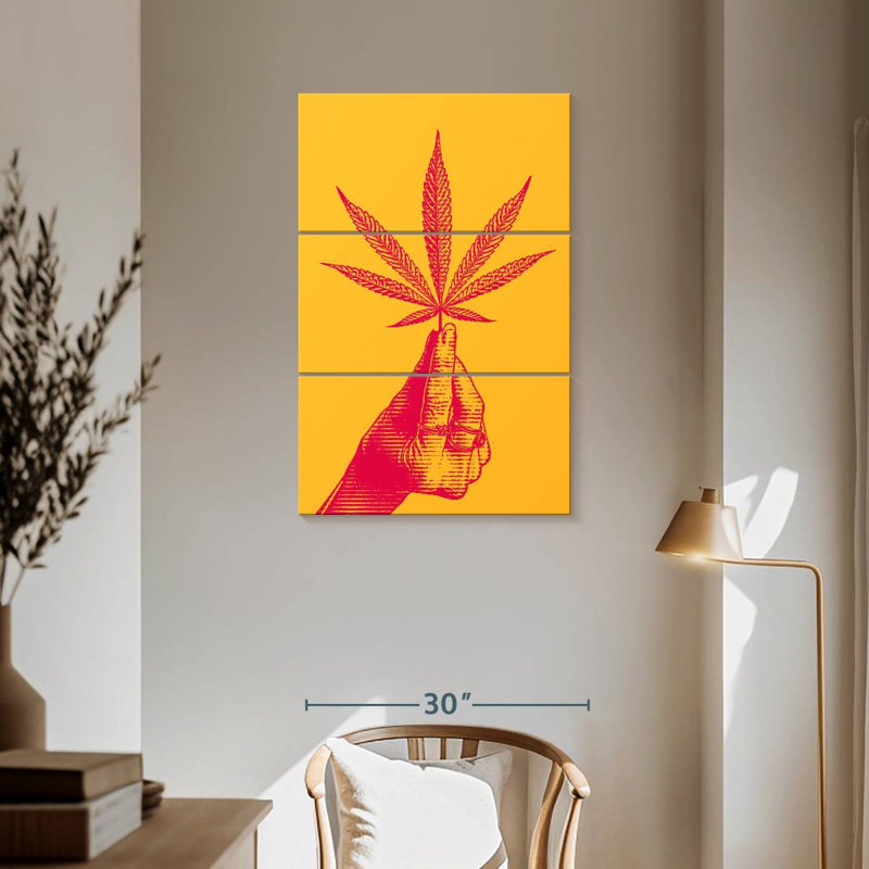 Remise tenant une feuille de chanvre, H 57 po x l 36 po