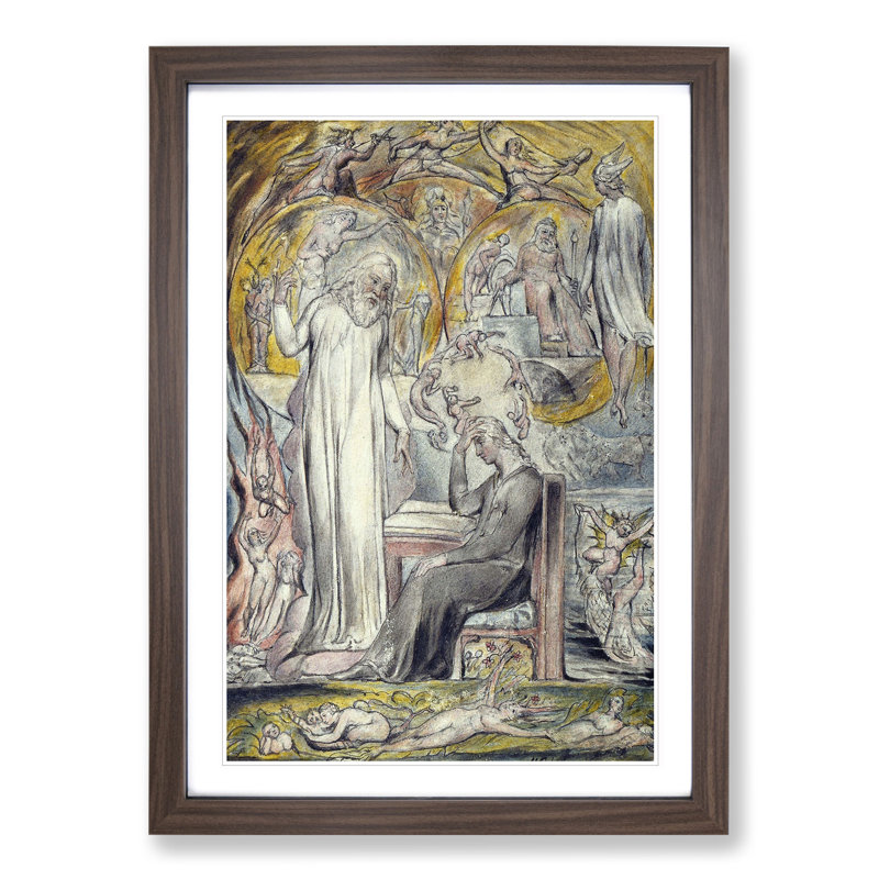 The Spirit of Plato by William Blake - Picture Frame Painting, 36cm H x 27cm W x 2cm D, Walnut Framed