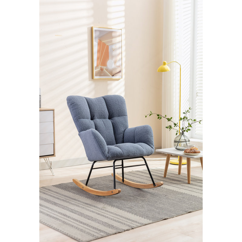 Chaise de chambre de bébé à bascule Teddy, Bleu clair