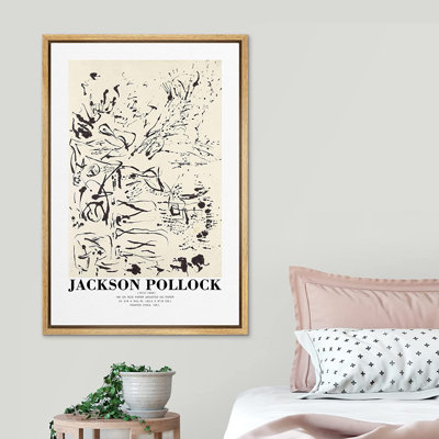 Signature, impression sur toile encadrée Jackson Pollock, encre, papier de riz, croquis, formes abstraites, illustrations, beaux-arts décoratifs minimalistes, détente / calme pour le salon, la chambre à coucher, le bureau