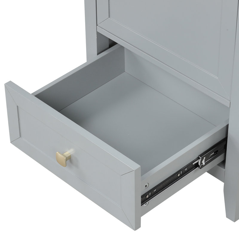 Meuble-lavabo simple 20 po avec comptoir en céramique, Gris
