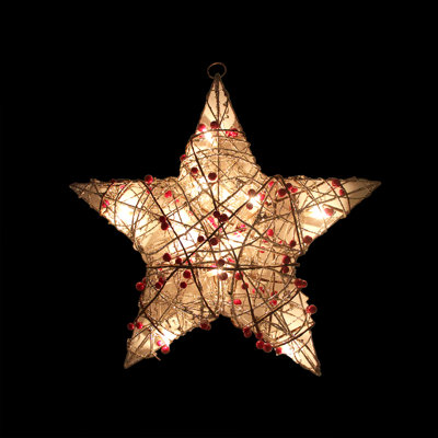 Décoration de fenêtre de Noël en forme d'étoile 18 po