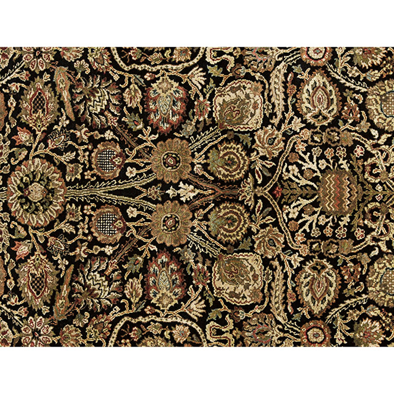 High-Quality Hand-Knotted Black And Gold Area Rug