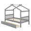 Lit en bois avec tiroirs-345080061