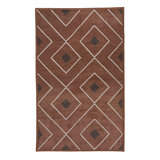 Brown & White Geometric Rug - 3'6" x 5'6"