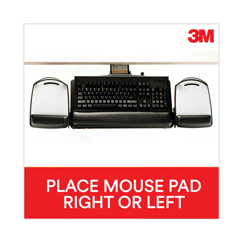 Black Adjustable Keyboard Tray with Gel Wrist Pad