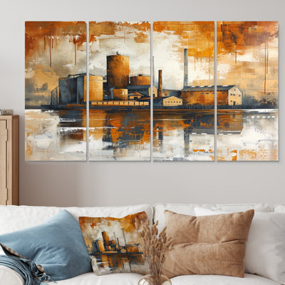 «Brown Yellow Autumn Golden Age Mill - Mills», ensemble de reproduction d'art mural