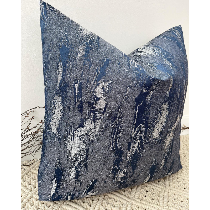Abstract Square Cushion Cover, Navy