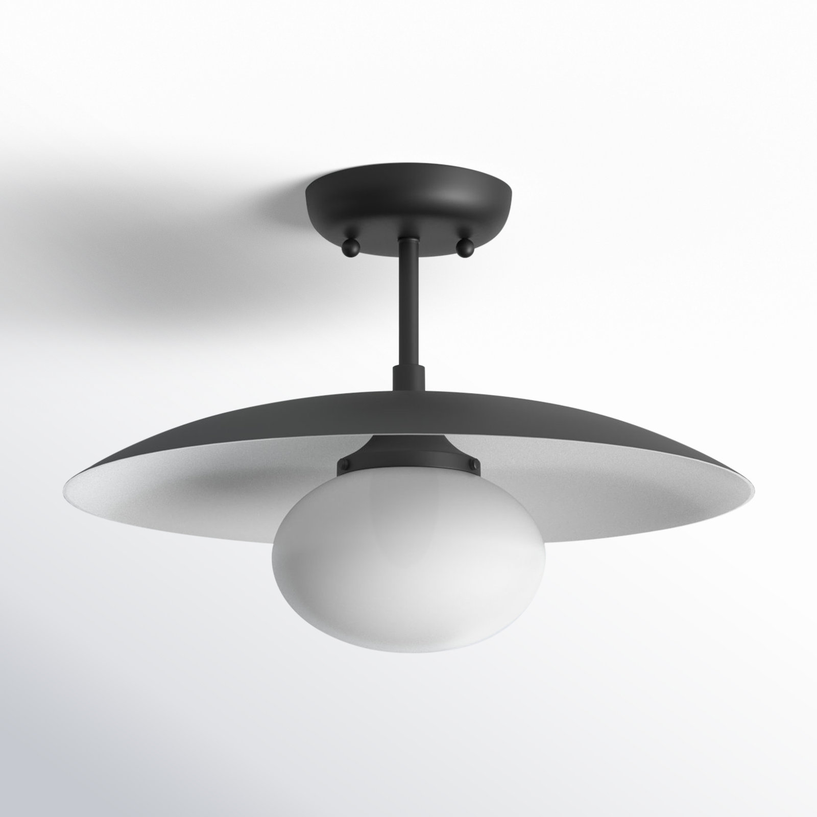 Del 41" Single Light Semi Flush Mount, Black