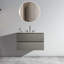 Meuble-lavabo mural gris de 30 po avec lavabo en céramique et trois trous de robinet, grand meuble-lavabo flottant de rangement pour salle de bain moderne, pré-assemblé