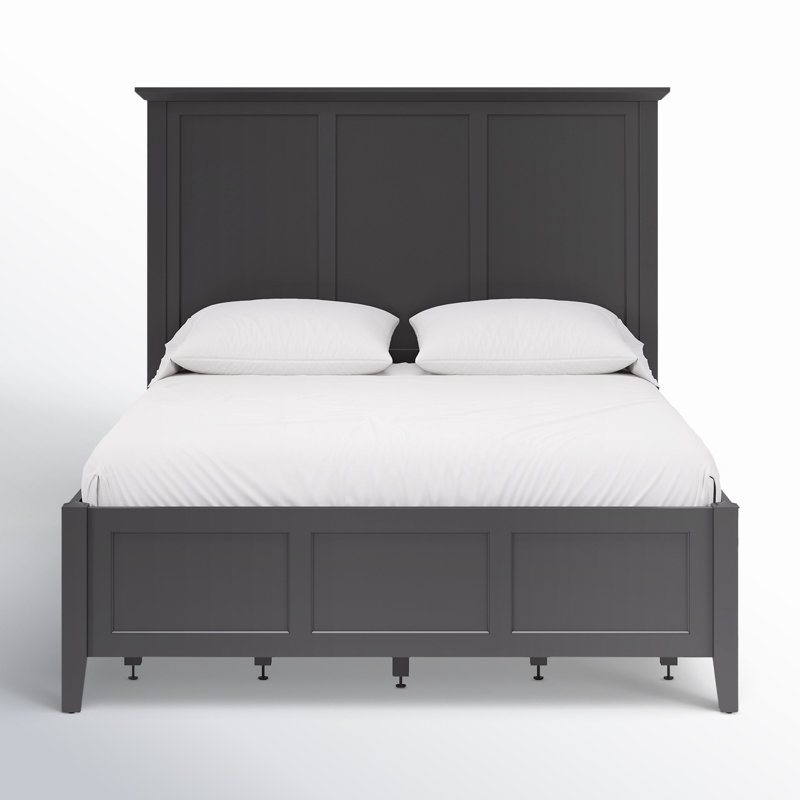 Lit plateforme avec rangement Renee, Double, Noir corbeau
