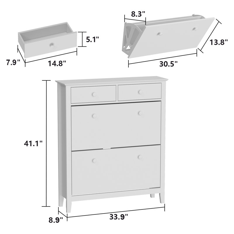 16 Pair Shoe Storage Cabinet